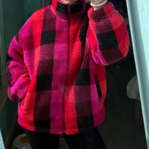 A New Day Colorful Plaid Oversized Fleece Jacket!